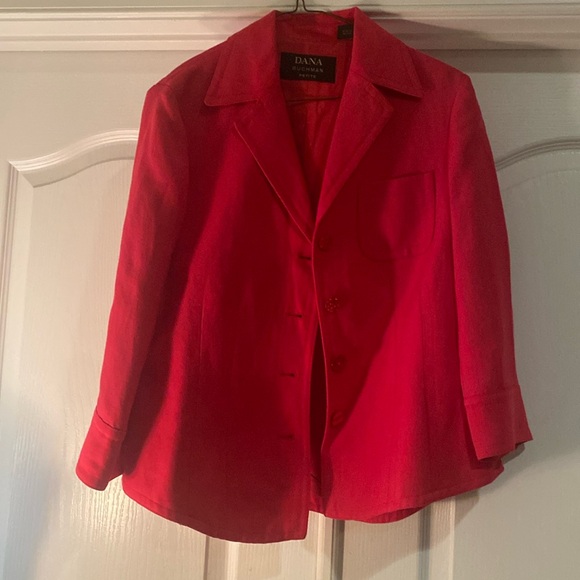 Dana Buchman Red Linen Blazer - Picture 1 of 9